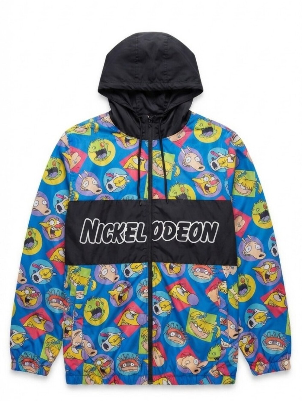 90's Nickelodeon Jacket- New Adult Cartoon Print- Blue and Black - Picture 1 of 5